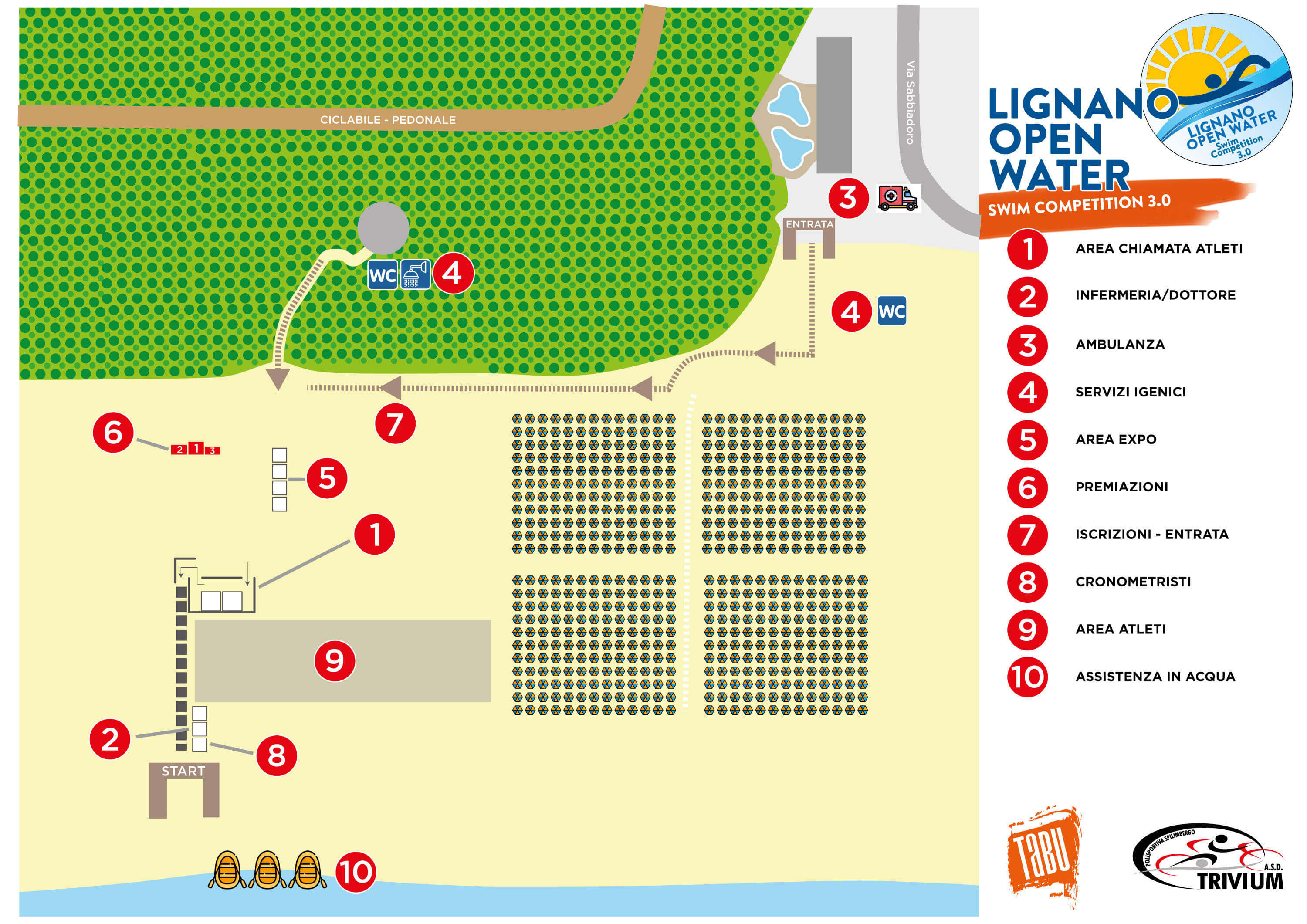 Mappa evento Lignano Open Water Swim Competition
